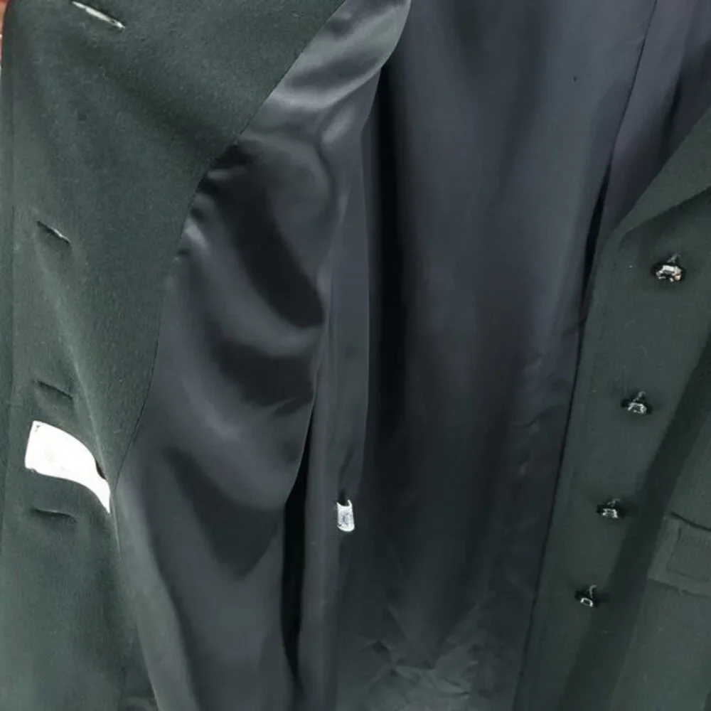 Vintage 100% Baby Llama Pea Coat 10/L Black